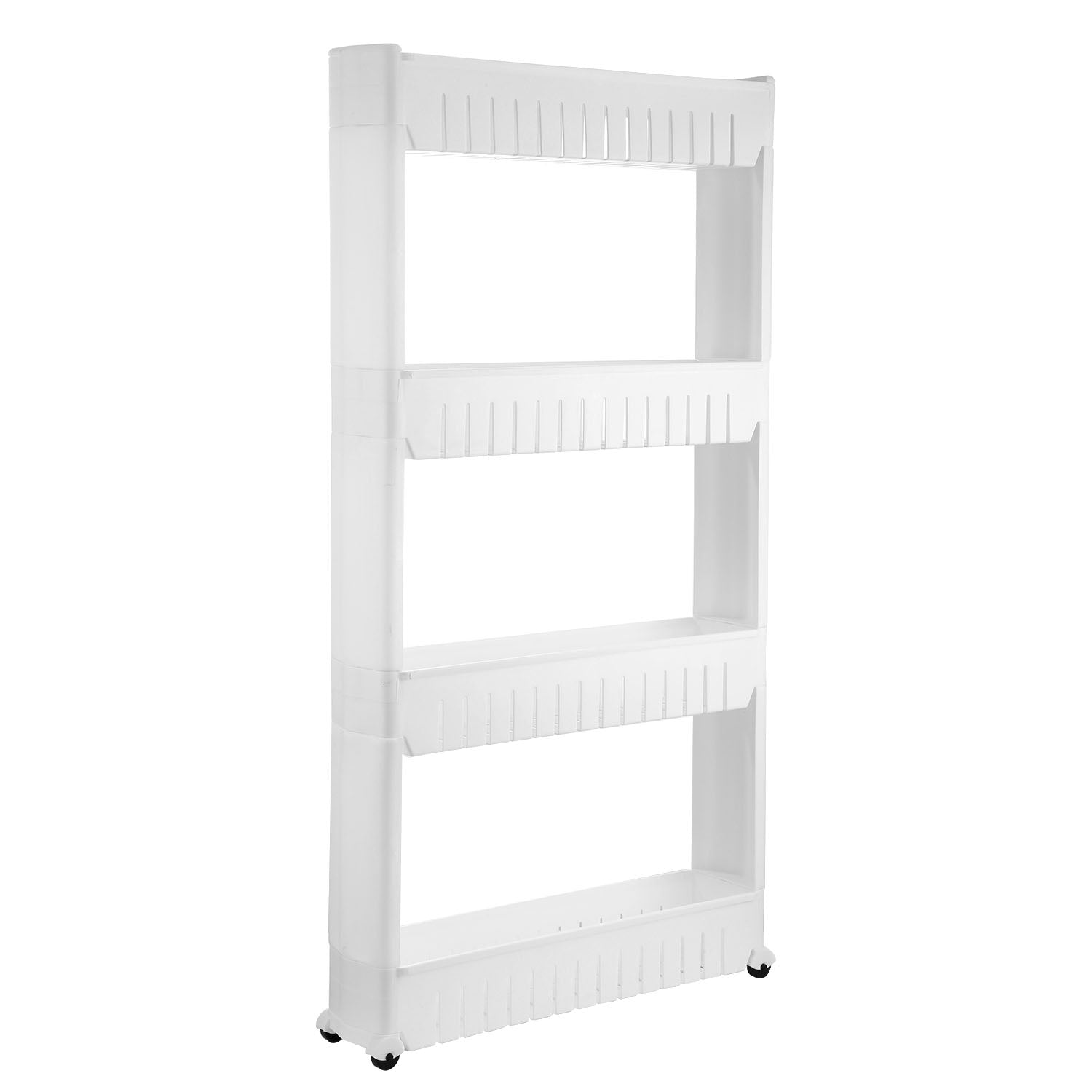 iMounTEK Slim Storage Cart Mobile Shelving Unit Organizer Slide Out Storage Rolling Utility Cart Tower Rack for Kitchen Bathroom Laundry Narrow Places，4 Tiers