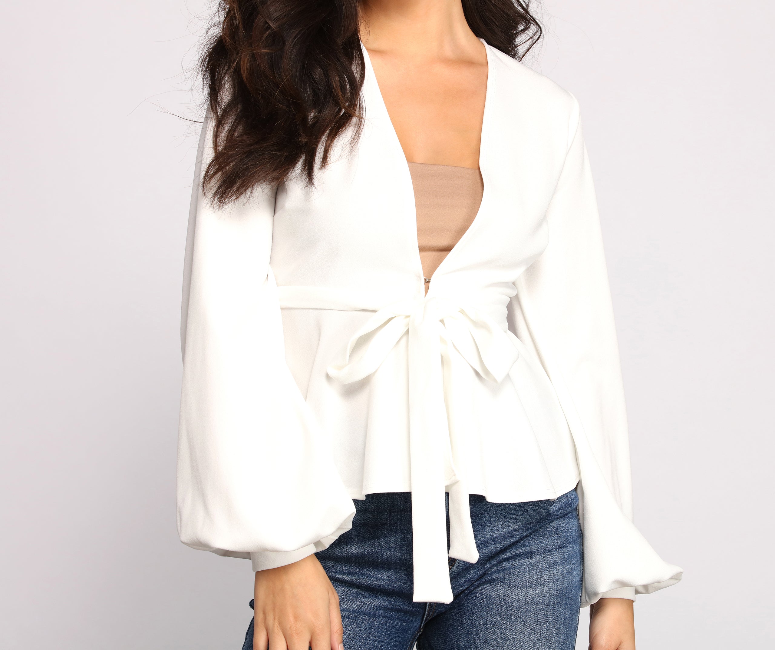 Pretty And Poised Peplum Belted Top