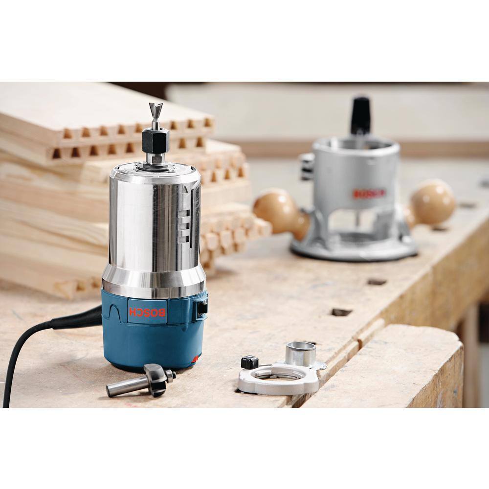 Bosch 1617EVSPK 12 Amp 2-1/4 in. Corded Peak Variable Speed Plunge and Fixed Base Router Kit with Hard Case