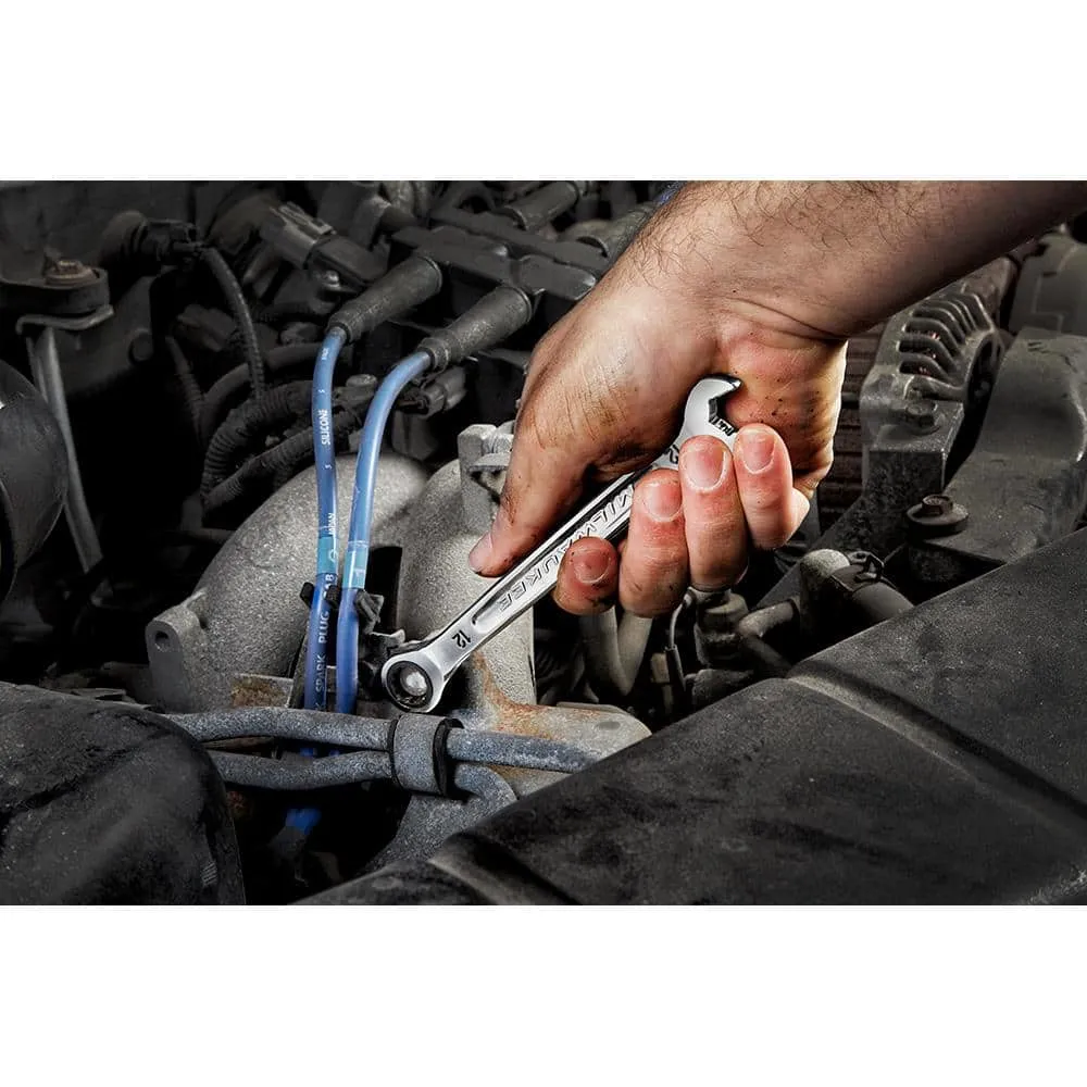 Milwaukee SAE/Metric Combination Ratcheting Wrench Mechanics Tool Set (30-Piece) 48-22-9416-48-22-9516