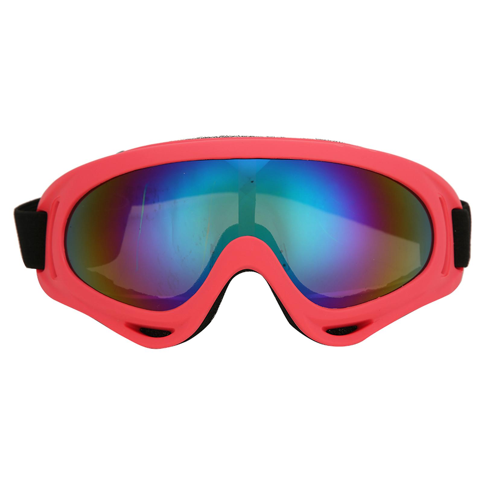 Pc Windproof Skiing Glasses Motorcycle Unisex Outdoor Sports Cycling Goggles For Adults Childrenred Frame Color Lens