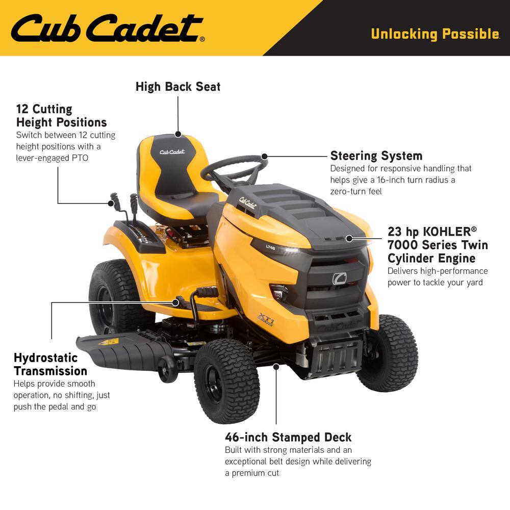 Cub Cadet Xt1 Enduro Lt 46 In 23 Hp V Twin Kohler 7000 Series Engine Kitchenkapers 2417