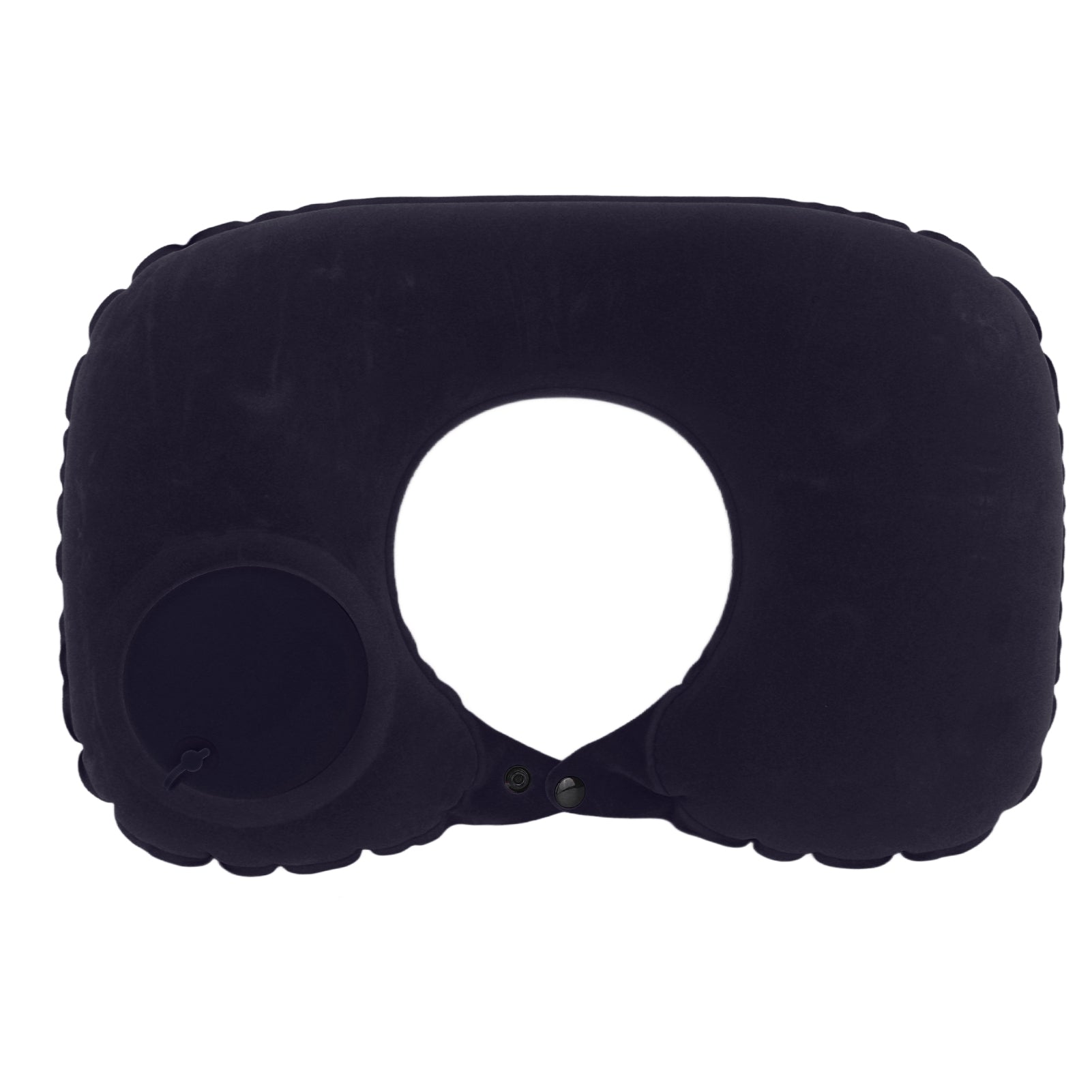 Neck Pillow, U Shaped Pillow Sofft  Buckle Flocking Fabric Ergonomic Cervical Protection Wide Application  For Airplane Dark Blue