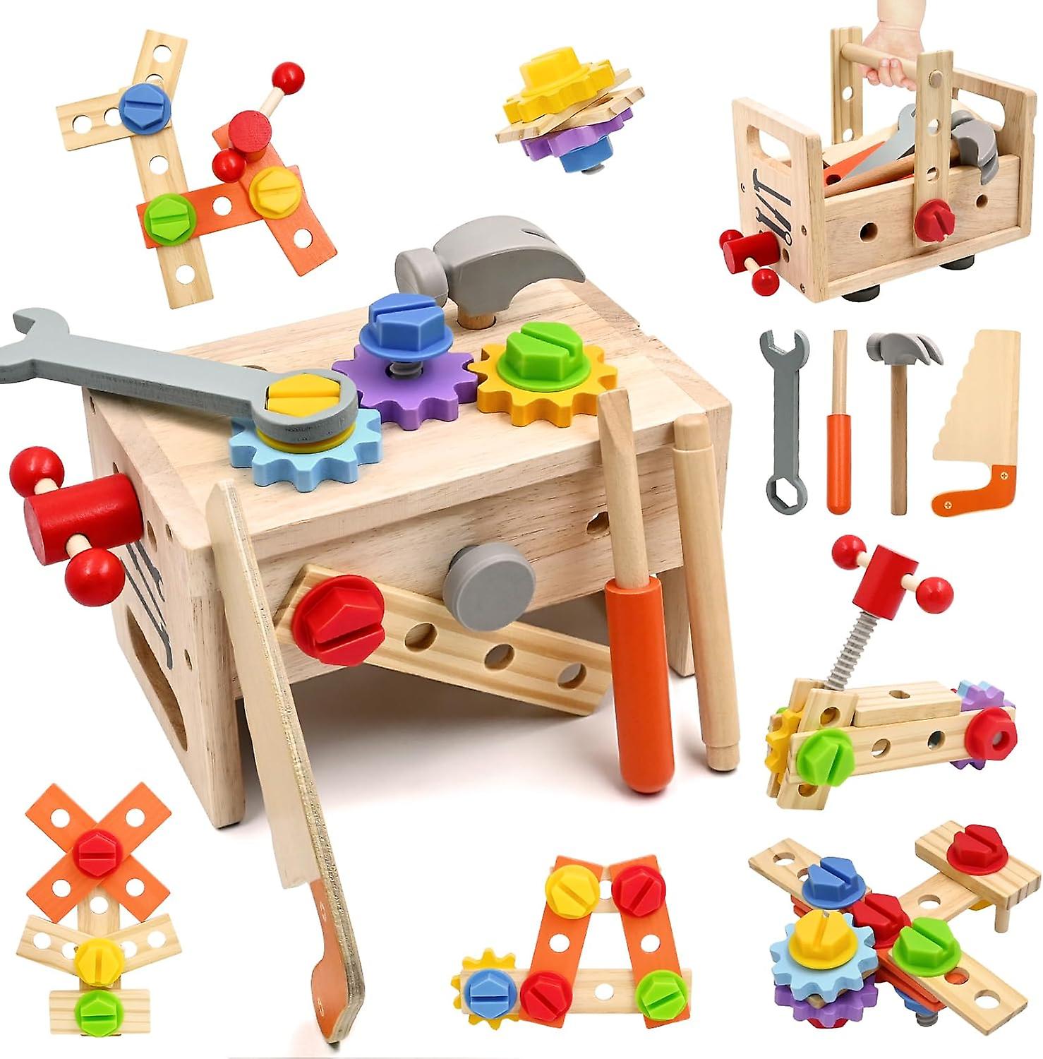 Wooden Toy Tool Case Toys From 3，29 Piece Tool Toy Toddler Games With Tool Box， Educational Role Play Learning Resources Construction Handle Toys Gift