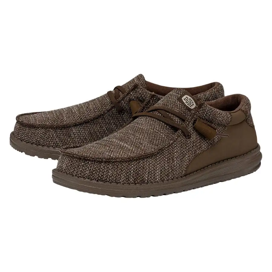 Wally Stitched Flecked Woven - Brown