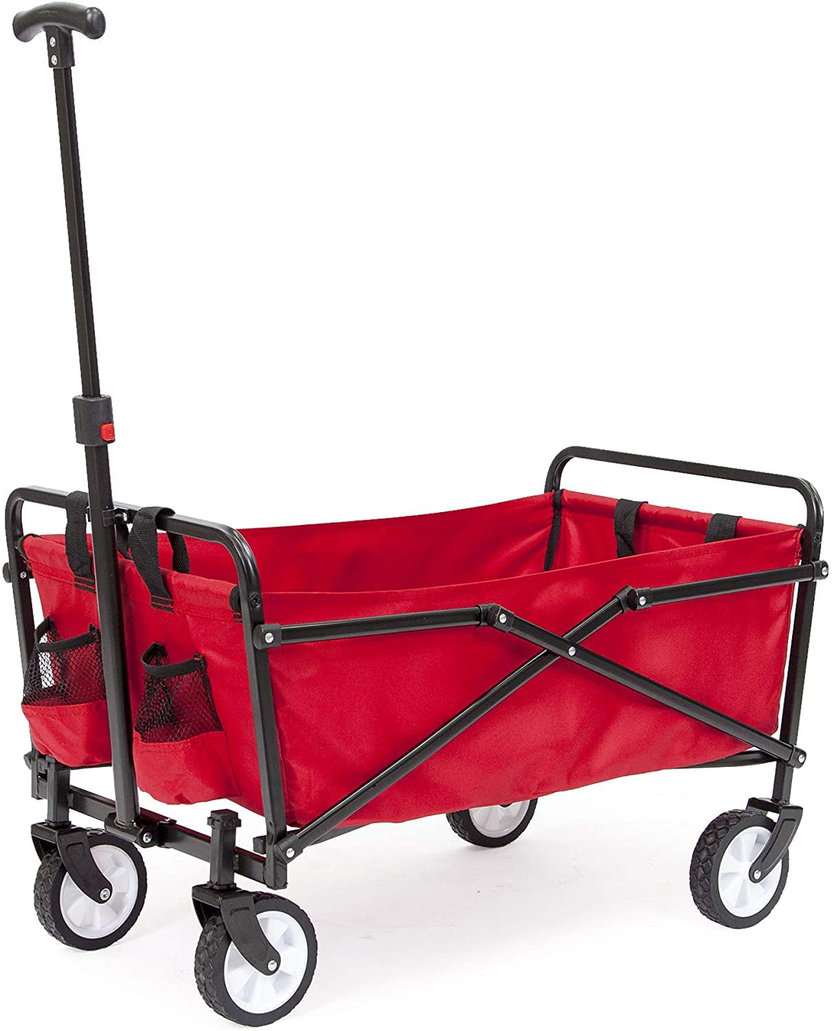 Seina Collapsible Folding Wagon with Straps | Utility Cart， Portable， Lightweight， Fold up， for Groceries， Laundry， Sports， Baseball， Softball， Fishing and Camping