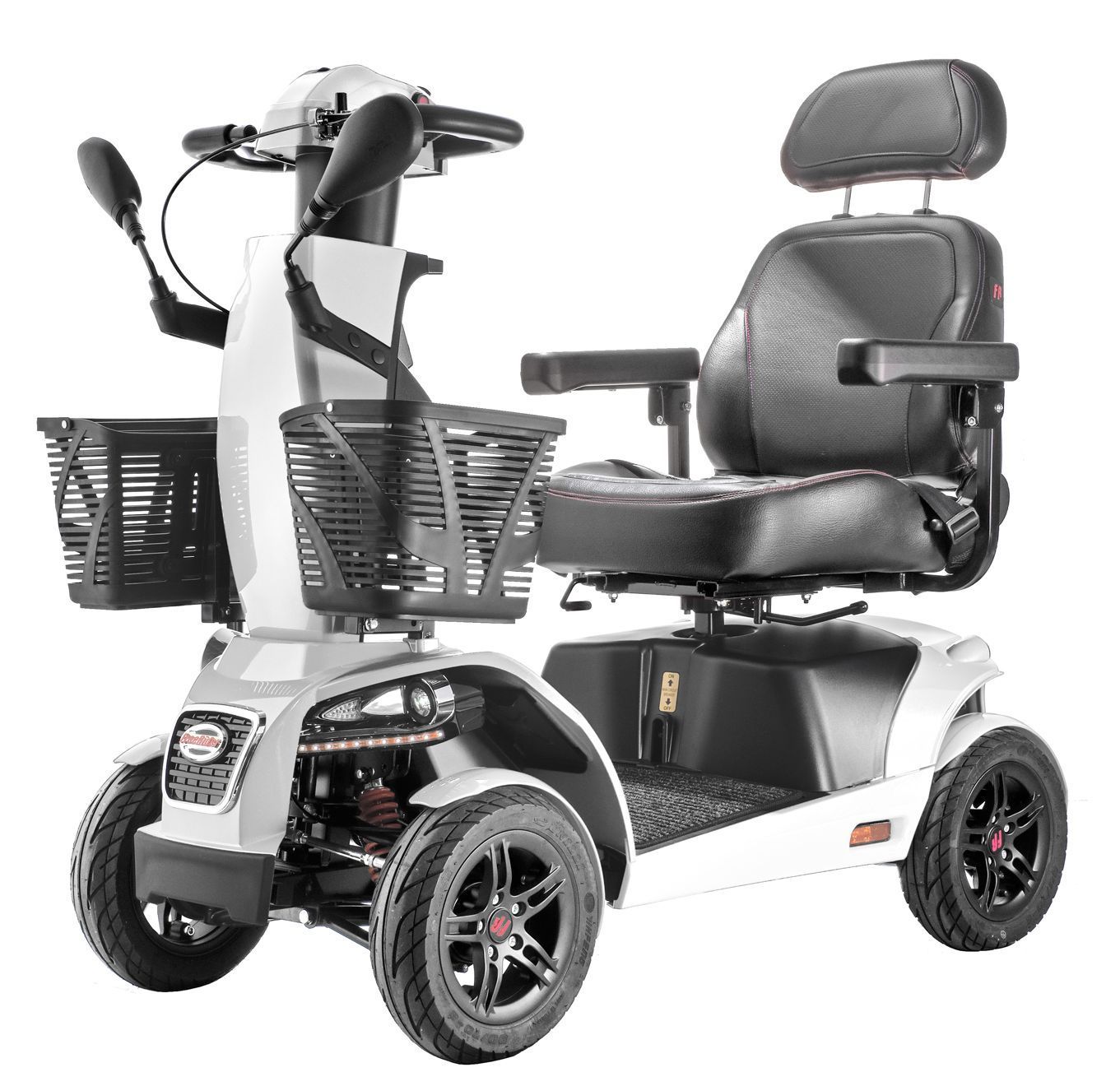 Freerider FR1 Rugged Large Mobility Scooter 4-Wheel w/ Suspension Speed 9.4 mph, White