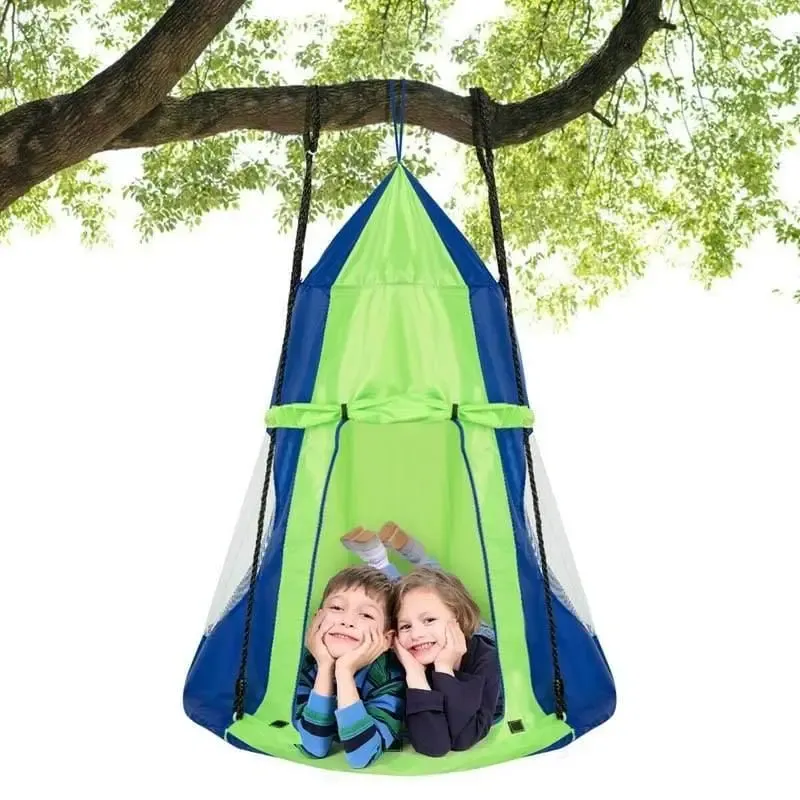 40'' Kids Hanging Tent Swing Saucer Chair Swing Tent Set