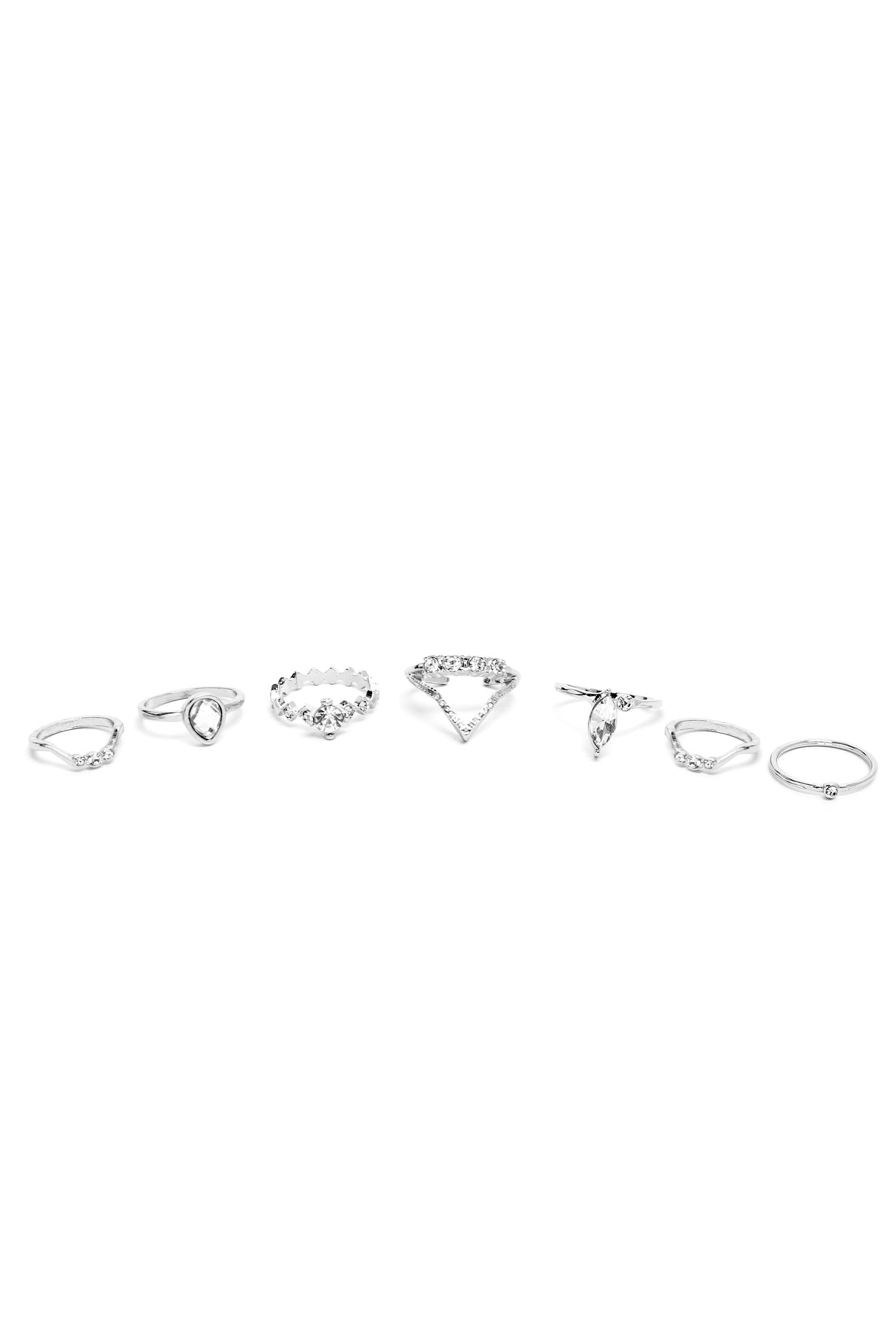 Geometric Rhinestone Rings Pack