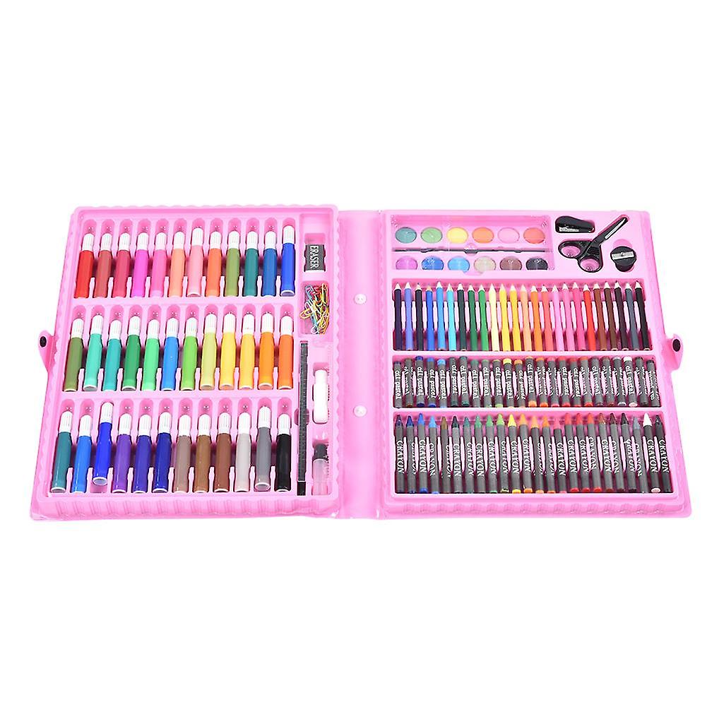 150pcs Watercolor Pen Oil Pastel Crayons Colored Pencil Set Art Painting Supplies (pink)