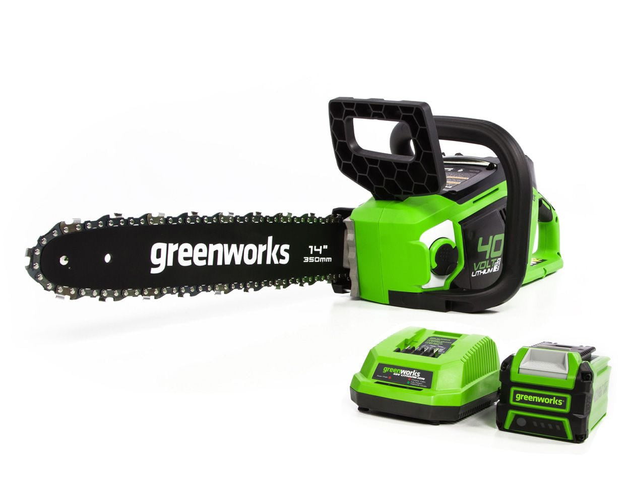 Greenworks 40V 14-inch Brushless Chainsaw With 2.5 Ah Battery and Charger， 2012802
