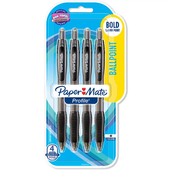 Paper Mate 4-Pack Black Profile Pen