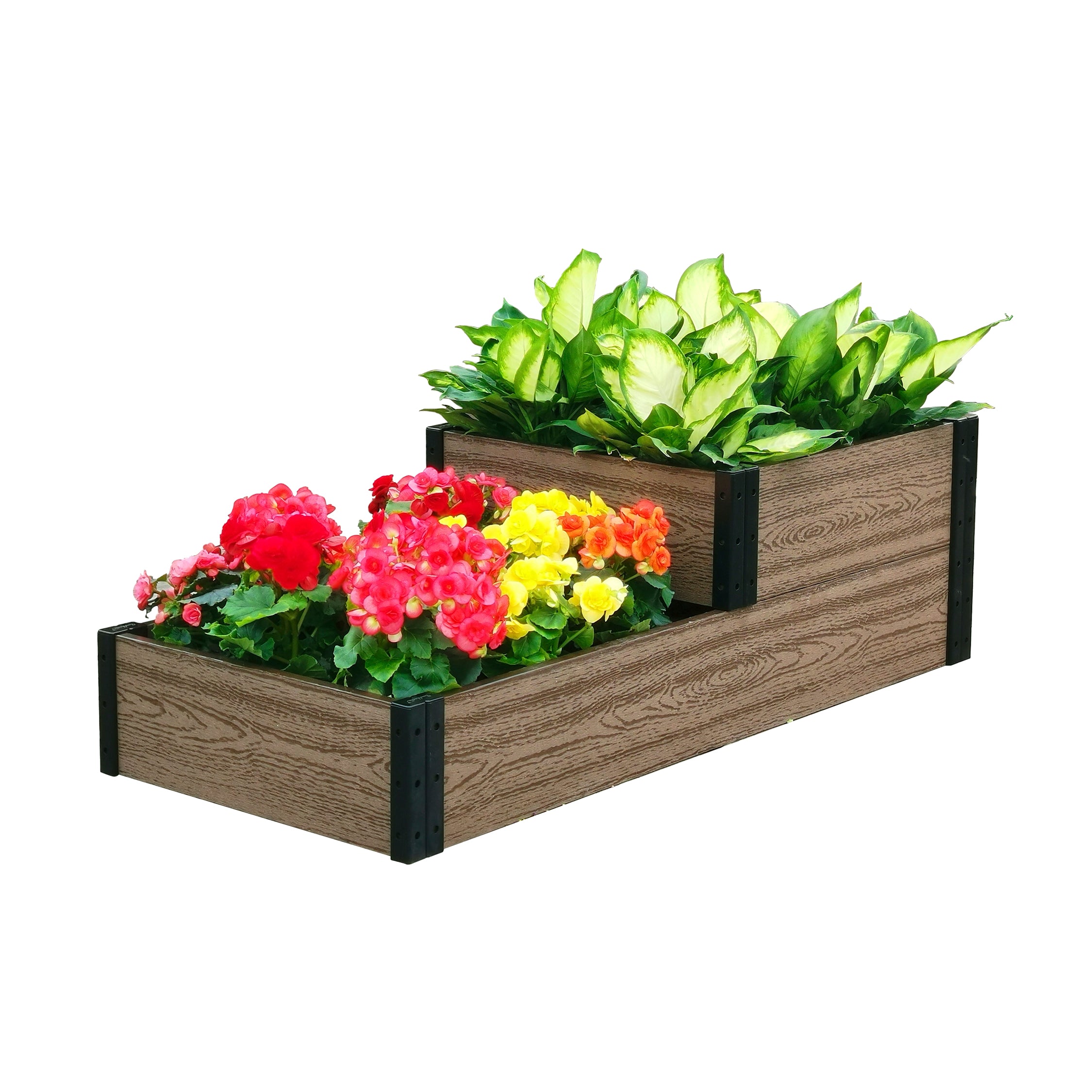 Everbloom Terraced Roadside Raised Garden Bed Brown 48"/24" L x 21" W x 7"/14" H