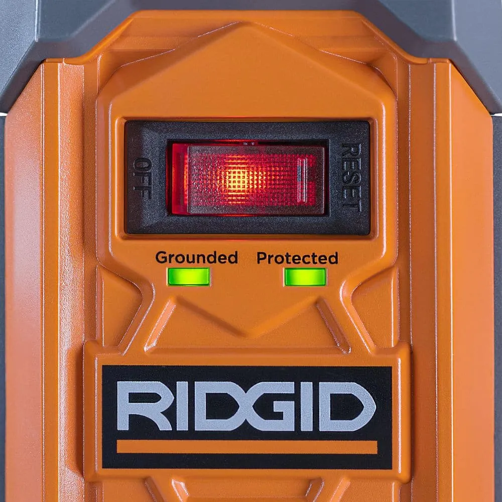 RIDGID 8 ft. Cord 6-Outlet, 2.4 Amp USB-A, 15-Watt USB-C, 2100J Surge Protector RG608UC