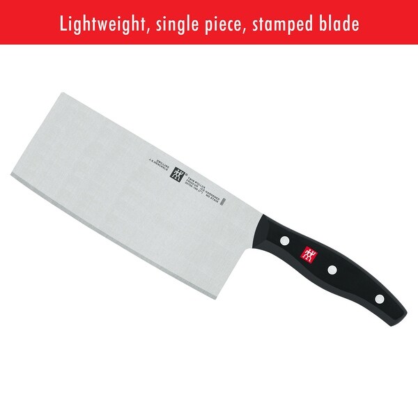 ZWILLING TWIN Signature Chinese Chef Knife， Chinese Cleaver Knife， 7-Inch， Stainless Steel， Black - 7-inch