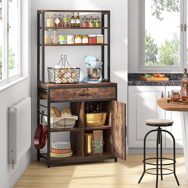 6-Tier Kitchens Bakers Racks with Cabinet and Drawer - - 36368795