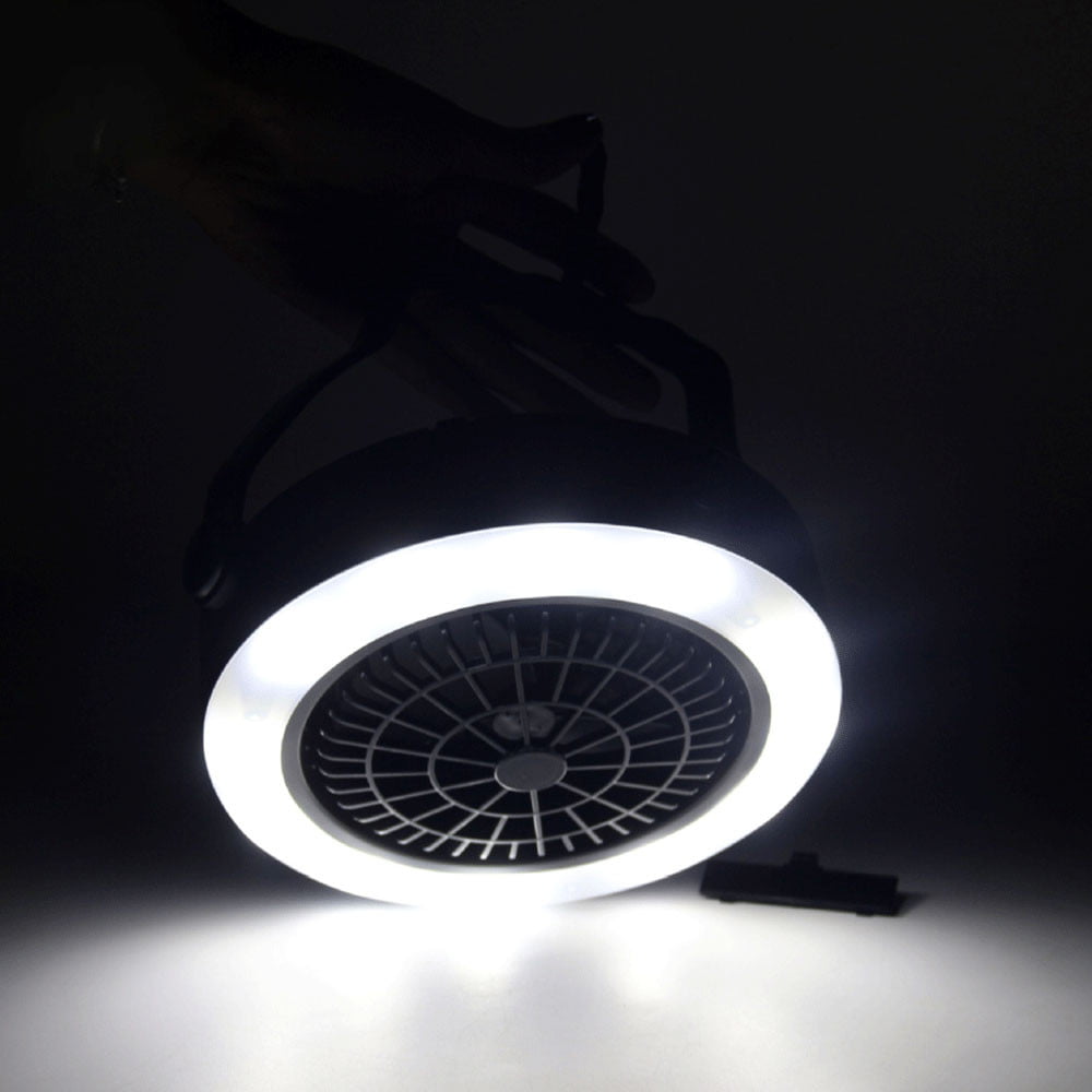 Tent Fan LED Light Camping Gear Outdoor Hiking Equipment Portable Lamp with Hook