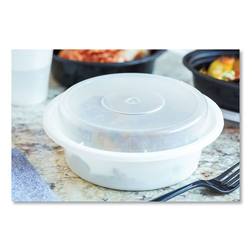 Pactiv Newspring VERSAtainer Microwavable Containers | Round， 16 oz， 6 x 6 x 1.5， White