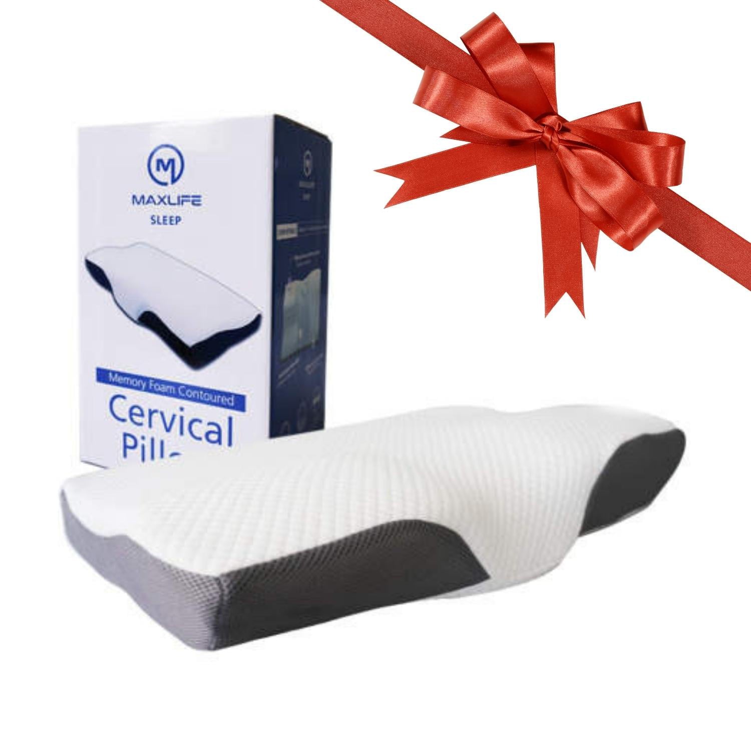 Maxlife Memory Foam Contoured Cervical Pillow - Orthopedic Pillows for Neck Pain