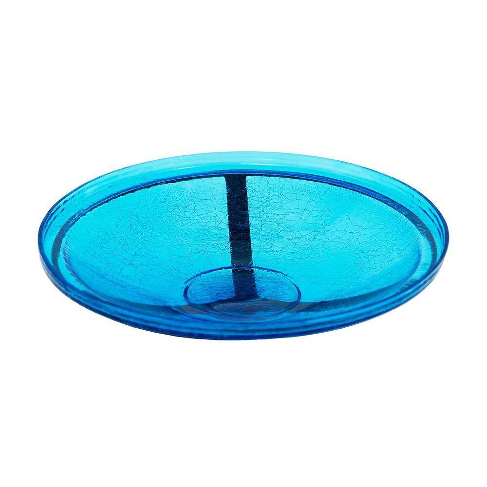 Achla Designs 14 in. Dia Teal Blue Reflective Crackle Glass Birdbath Bowl CGB-14T