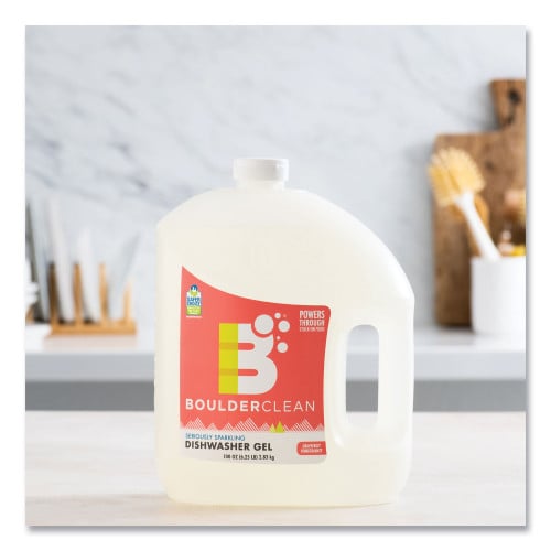 Boulder Clean Dishwasher Detergent， Grapefruit Pomegranate， 100 oz Bottle， 4/Carton (003144CT)