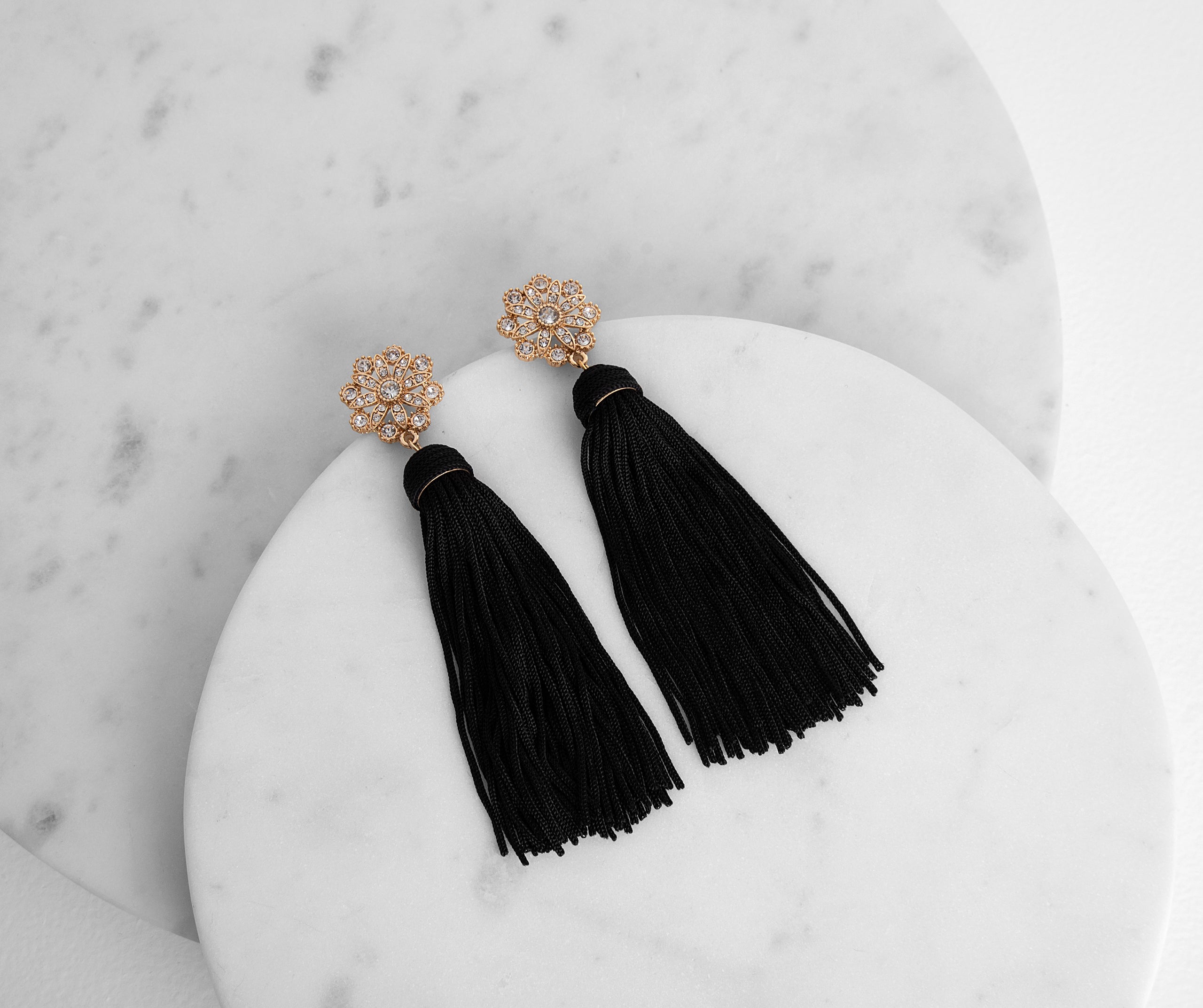 You Are Stunning Floral Tassel Earrings