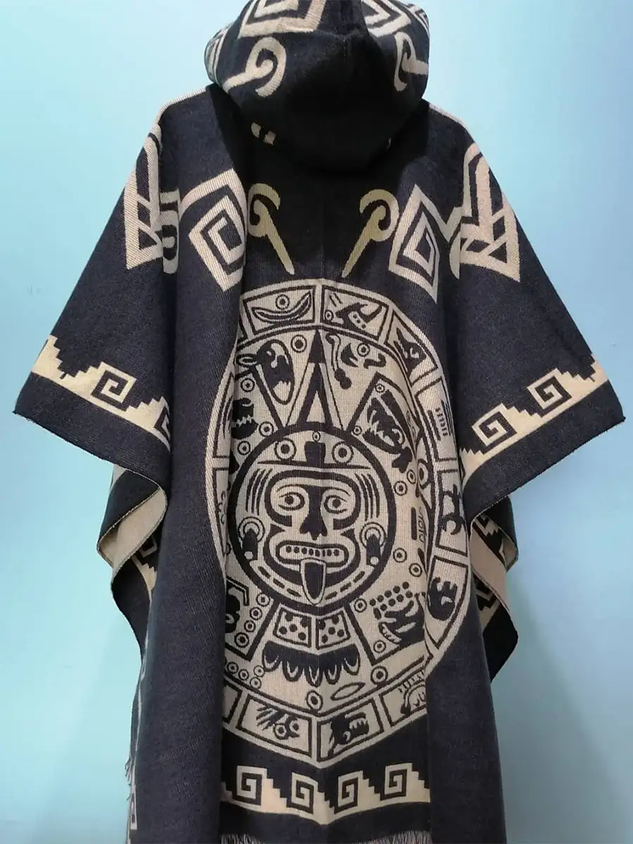 Casual Ethnic Style Printed Hooded Cape