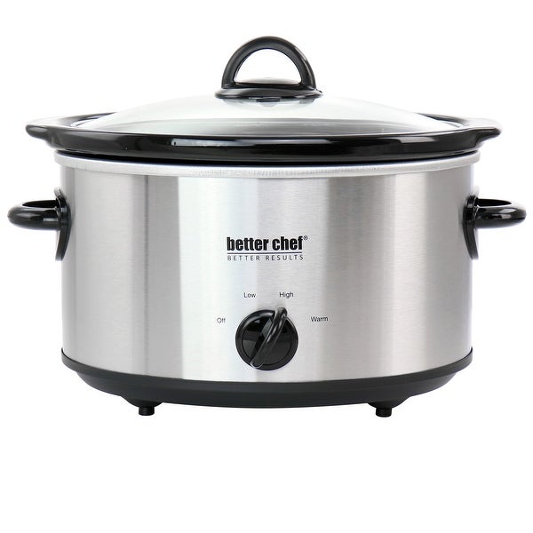 Better Chef 4 Quart Oval Slow Cooker with Removable Stoneware Crock - - 35375456