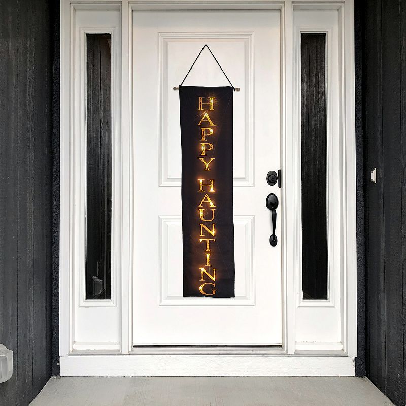 Happy Haunting LED Light-Up Indoor / Outdoor Wall Decor and Remote 2-piece Set