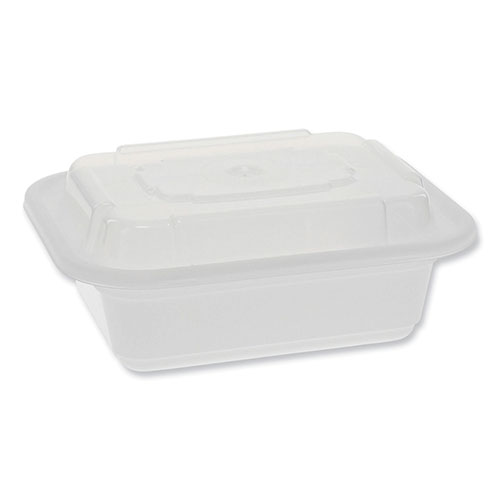 Pactiv Newspring VERSAtainer Microwavable Containers | Rectangular， 12 oz， 4.5 x 5.5 x 2.12， White