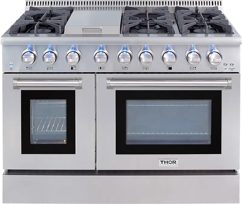 Thor 48 Inch Professional Dual Fuel Convection Range - Stainless Steel