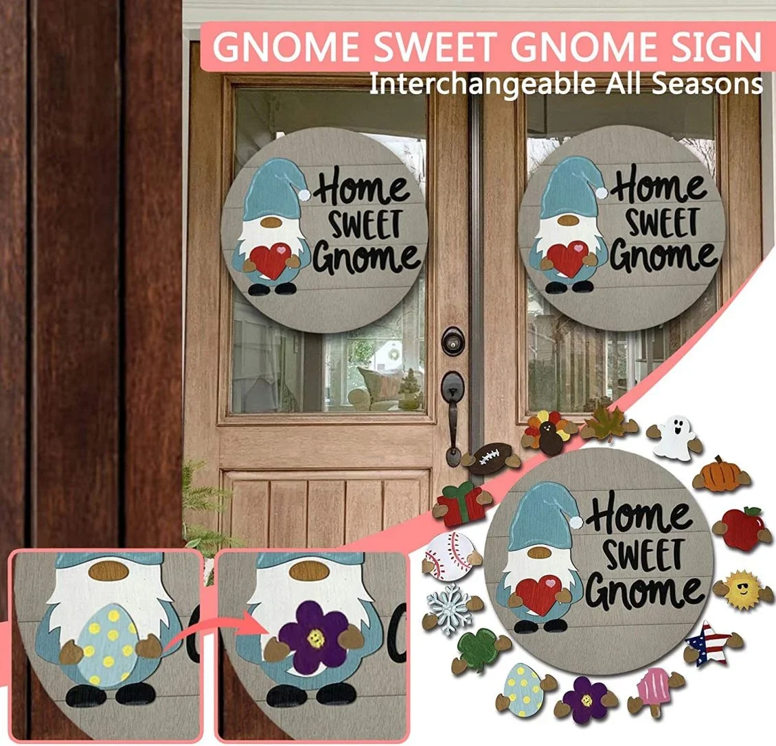🔥 BIG SALE - 49% OFF🔥🔥 🎉-Cute 3D Seasonal Interchangeable Gnome Door Hanger
