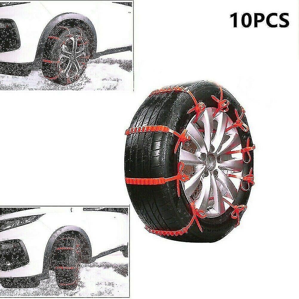 10 Pcs Snow Tire Chain For Car Truck Suv Anti-skid Emergency Winter Driving New