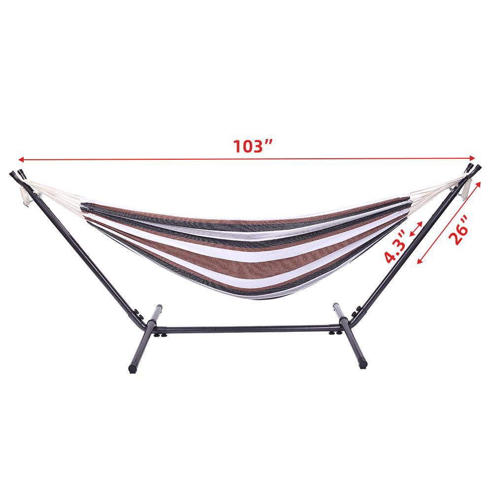 Ktaxon Outdoor 2 Person Hammock Polyester w/ Steel Stand Portable Bag