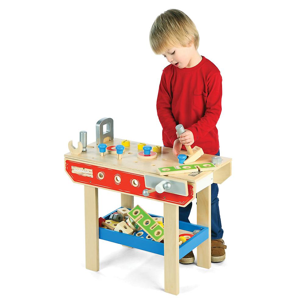Tidlo Wooden Pretend Play Workbench with Tools Construction Building Play
