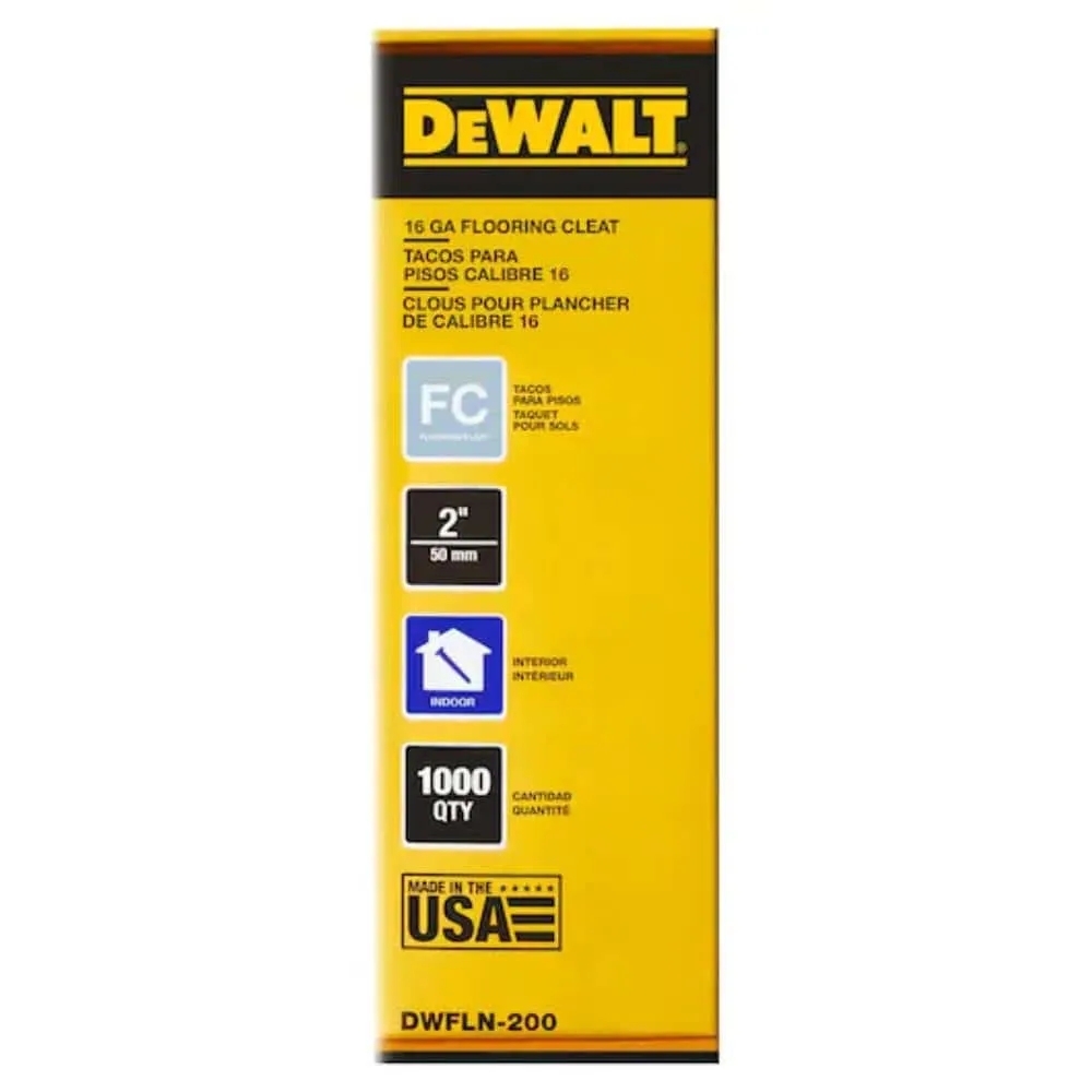 DEWALT 2 in. Leg 16-Gauge Steel Flooring Cleats (1,000-Pack) DWFLN-200