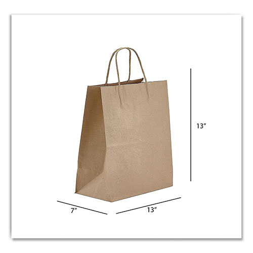 Prime Time Packaging Kraft Paper Bags | Jr. Mart， 13 x 7 x 13， Natural， 250
