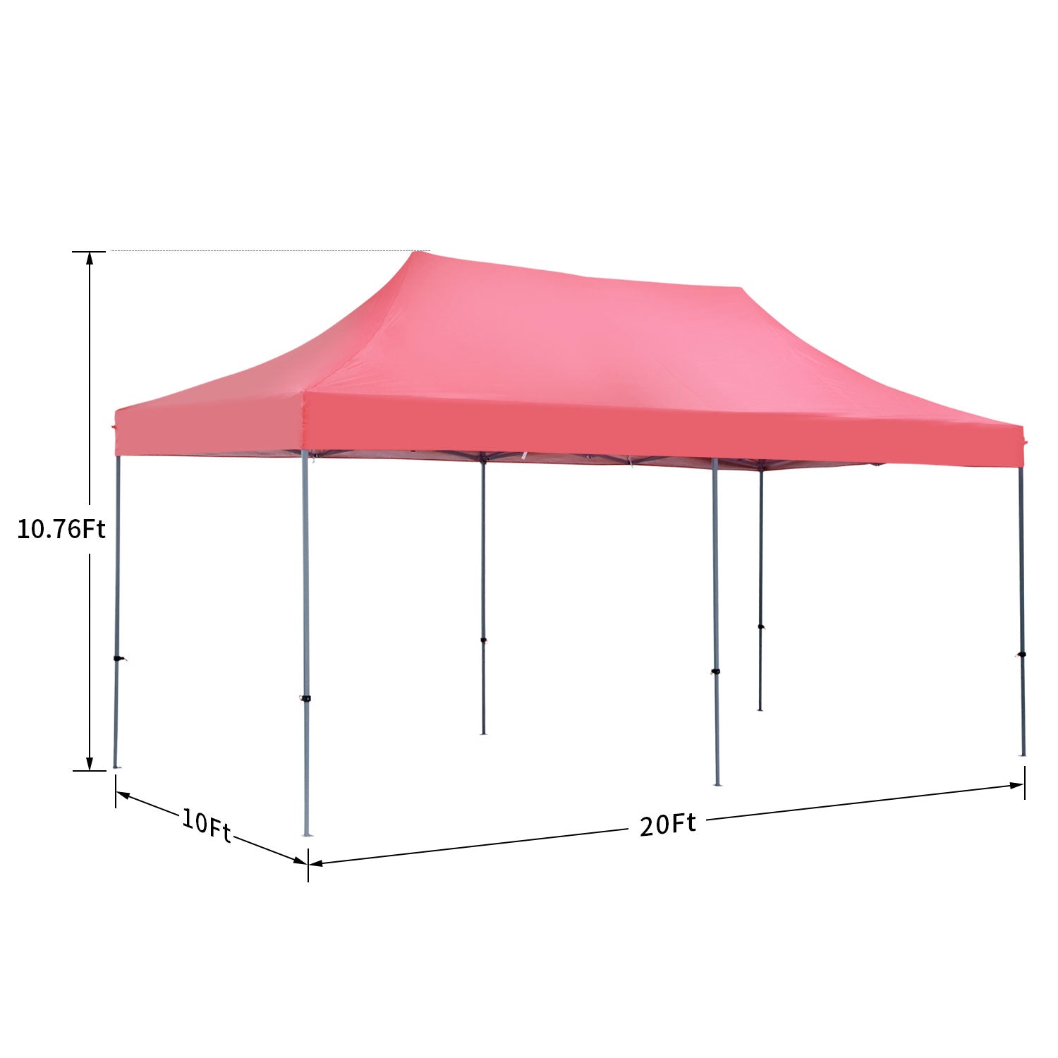 Ainfox 10x20 ft Outdoor Canopy Tent, Pop up Canopy Tent Portable Shade Instant Folding Canopy with Wheeled Carrying Bag and Height Adjustable(Red)