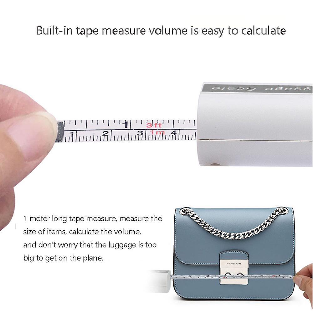 New 50kg Luggage Scale Lcd Digital Weighing Electronic Balance Suitcase Travel Bag Portable Hanging Scale For Travel With Tape