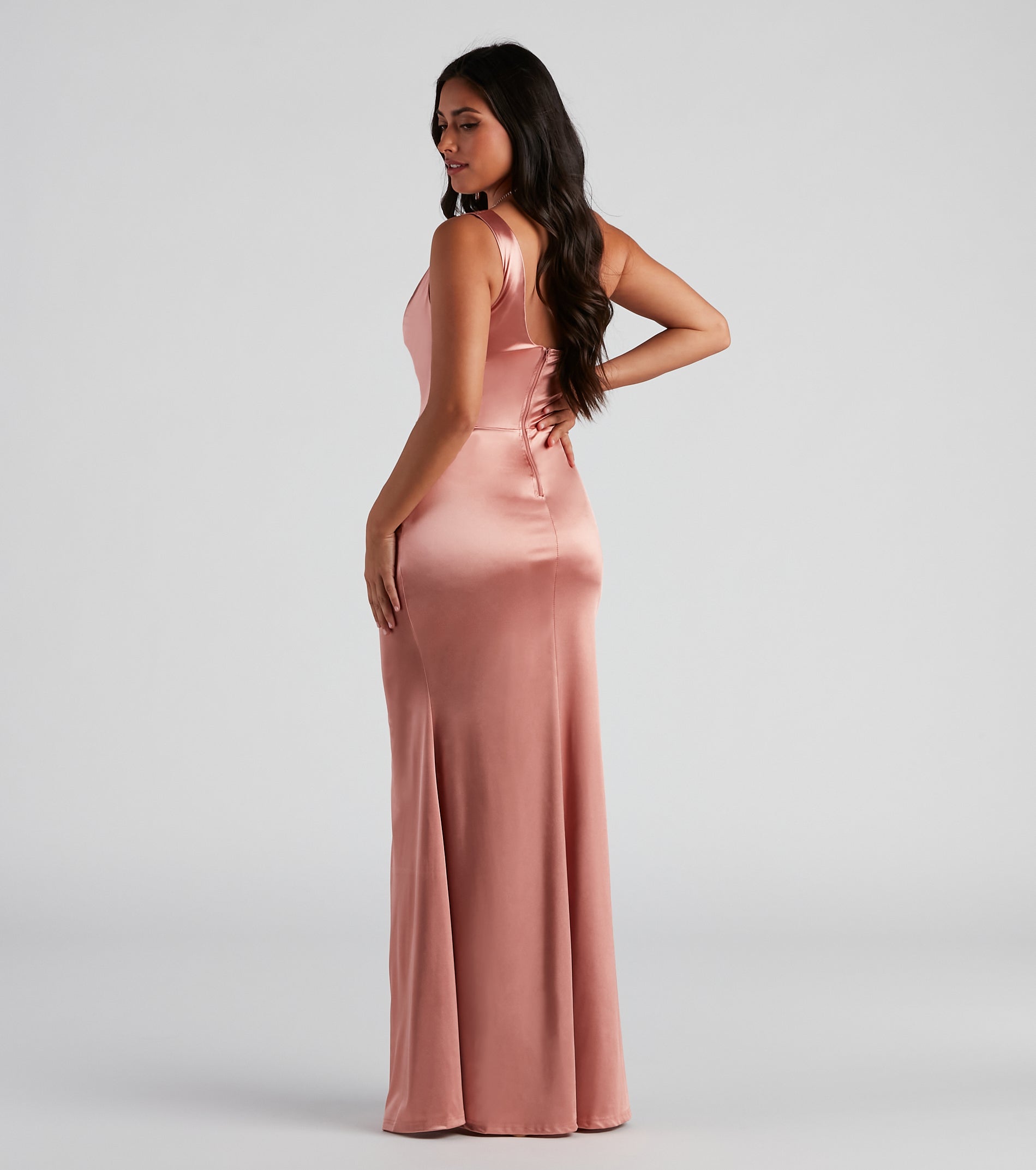 Myla Formal One Shoulder Satin Dress