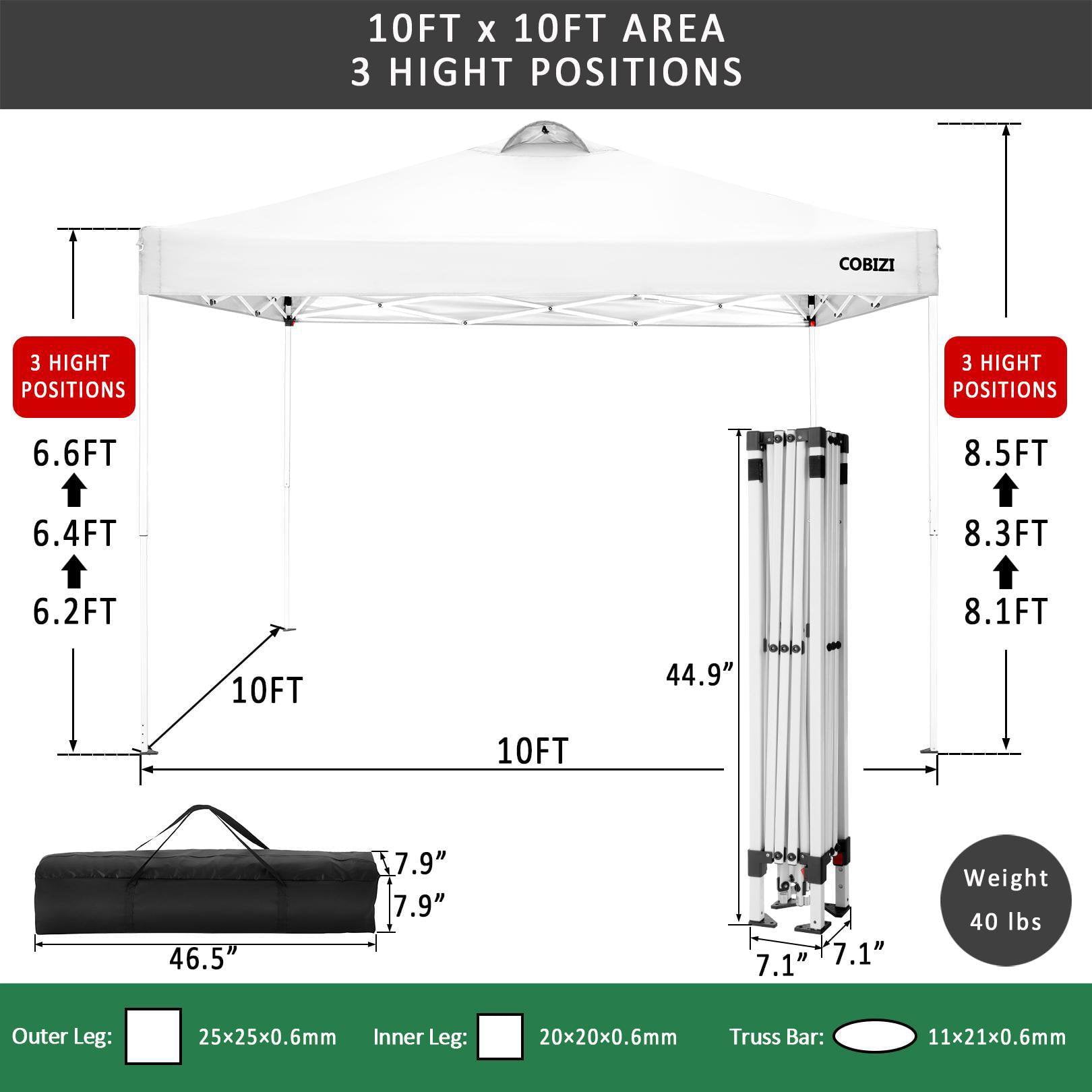 10 x 10ft Pop Up Canopy Tent Instant Outdoor Party Canopy Straight Leg Commercial Gazebo Tent Shelter with 4 Removable Sidewalls & Carrying Bag & 4 Sandbags, White