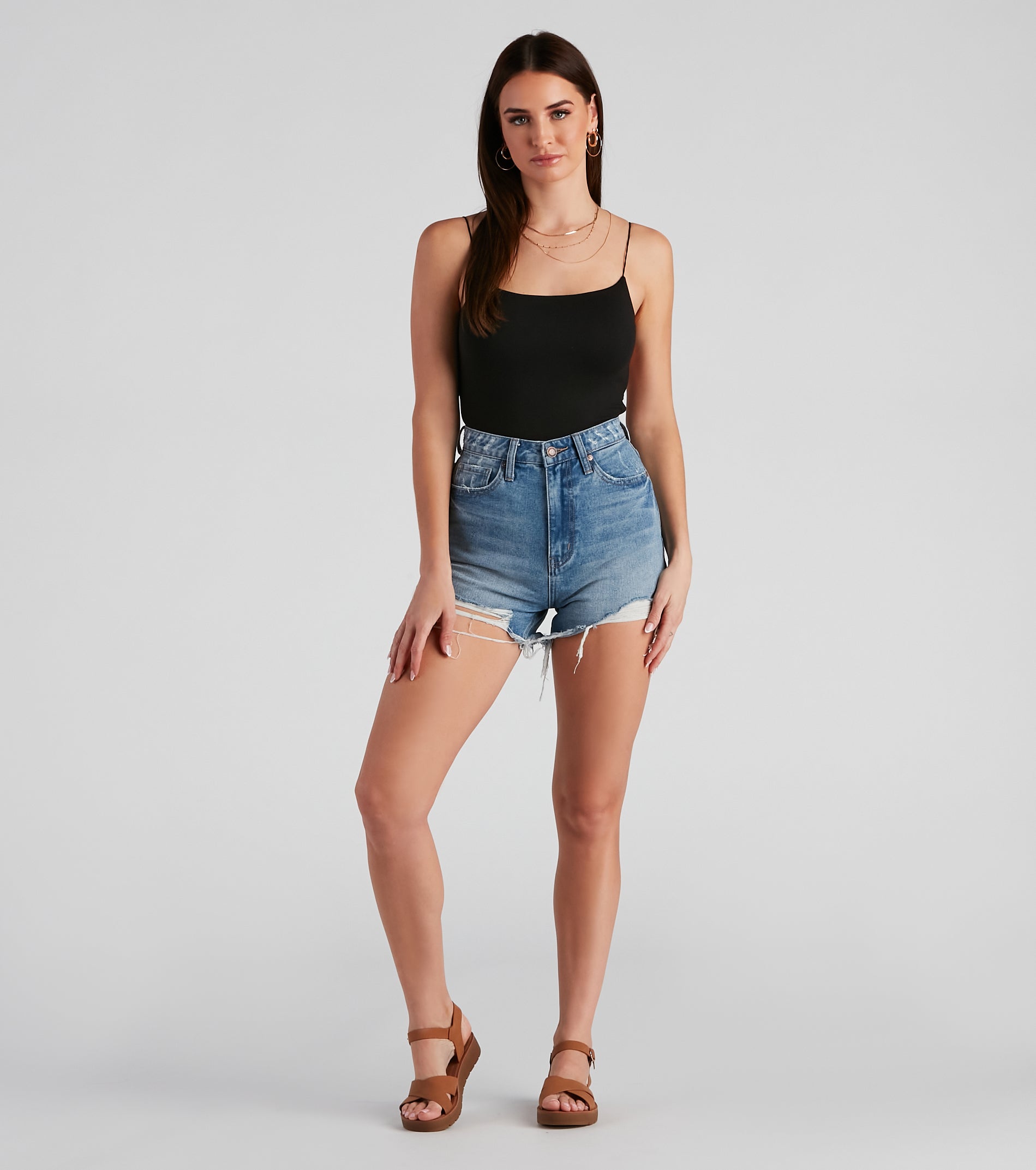 Reese Extra High Waist Cutoff Denim Shorts by Windsor Denim