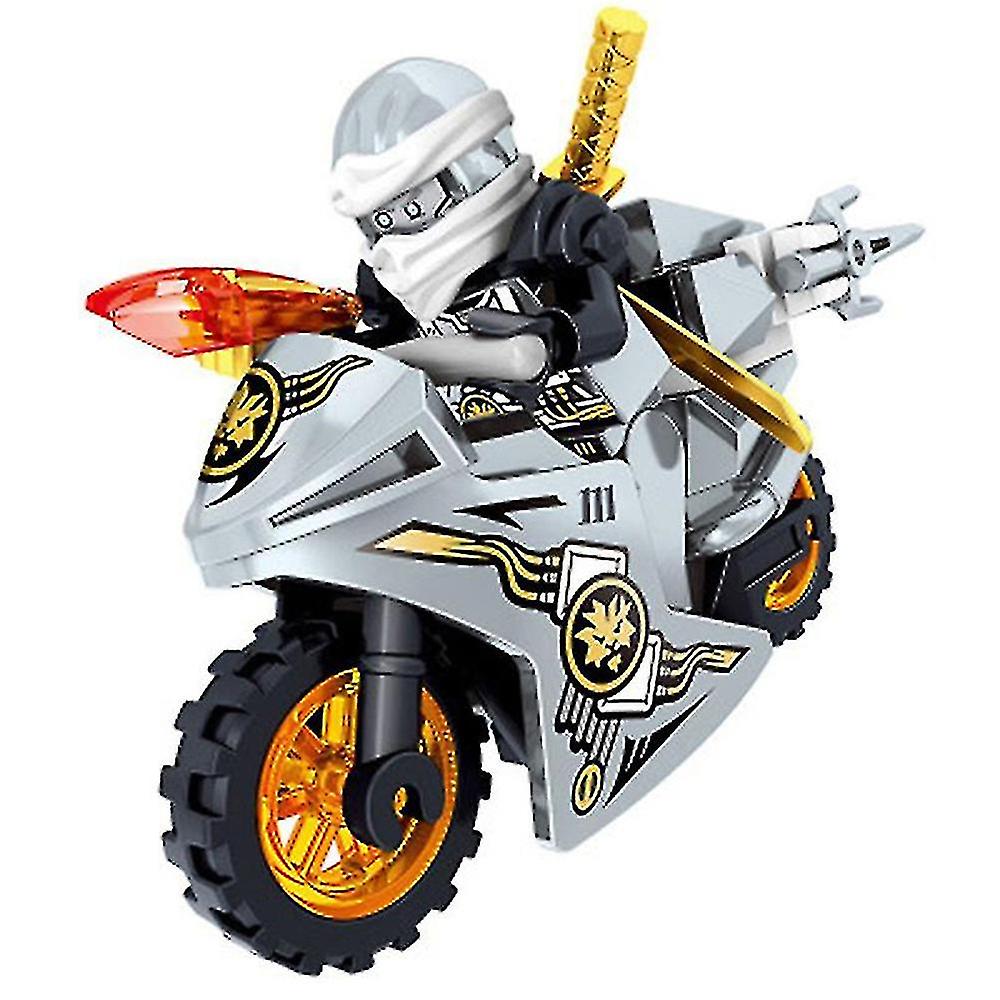8pcs Motorcycle Ninjago Building Blocks Set Mini Action Figures Doll Minifigures Toys Desktop Decor Kids Gift