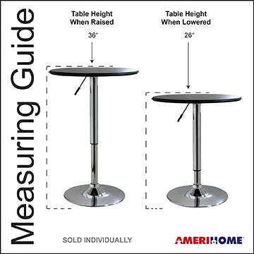 AmeriHome Adjustable Height Bar Table