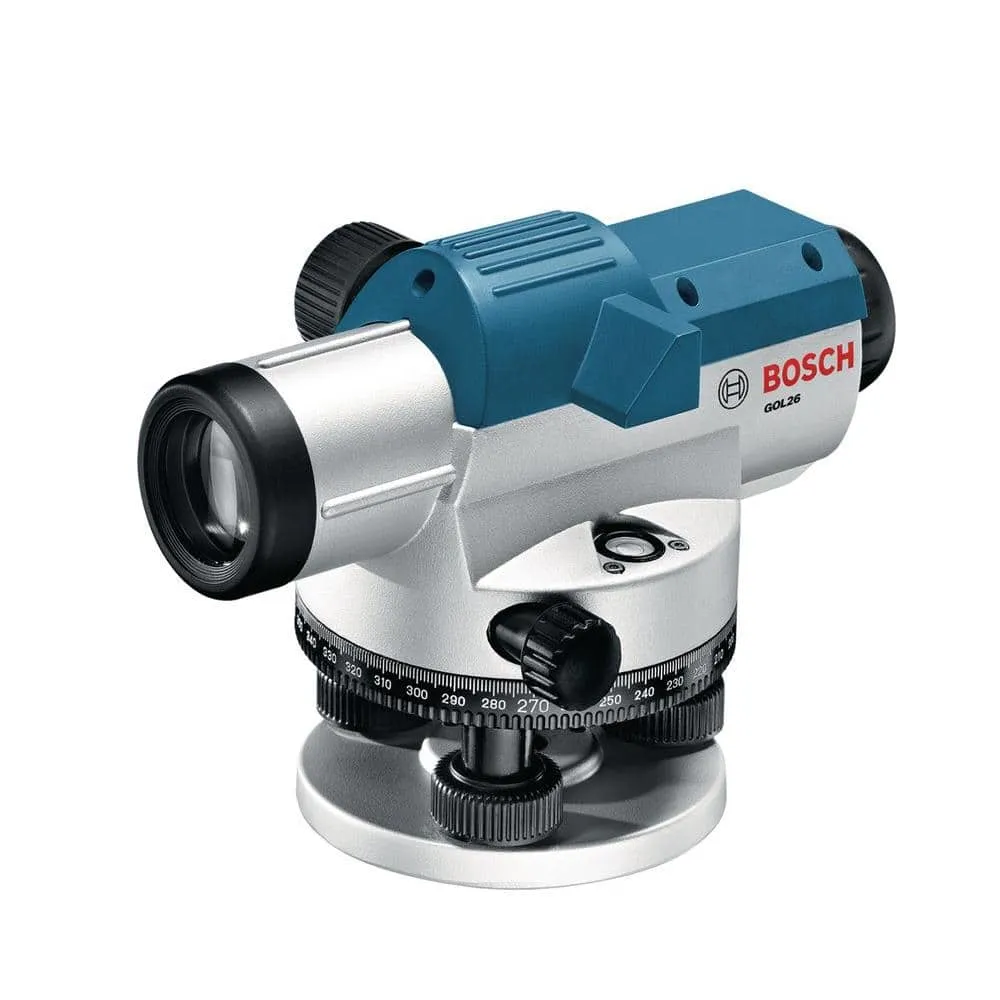 Bosch 8 in. Automatic Optical Level with 26x Magnification Power Lens (3 Piece) GOL26