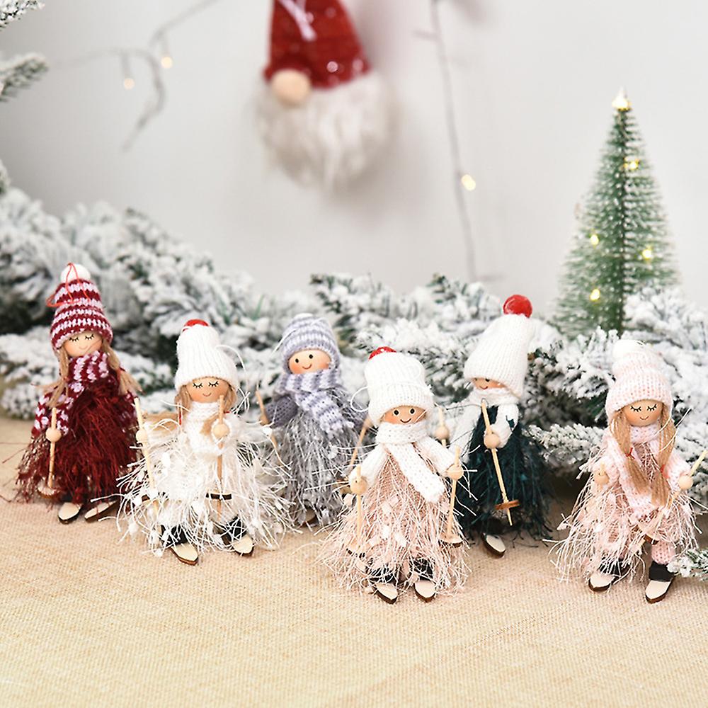 Christmas Decoration Boy And Girl Skiing Doll Pendant Tree Hanging Ornaments Christmas Crafts Elves Decorations Style 5