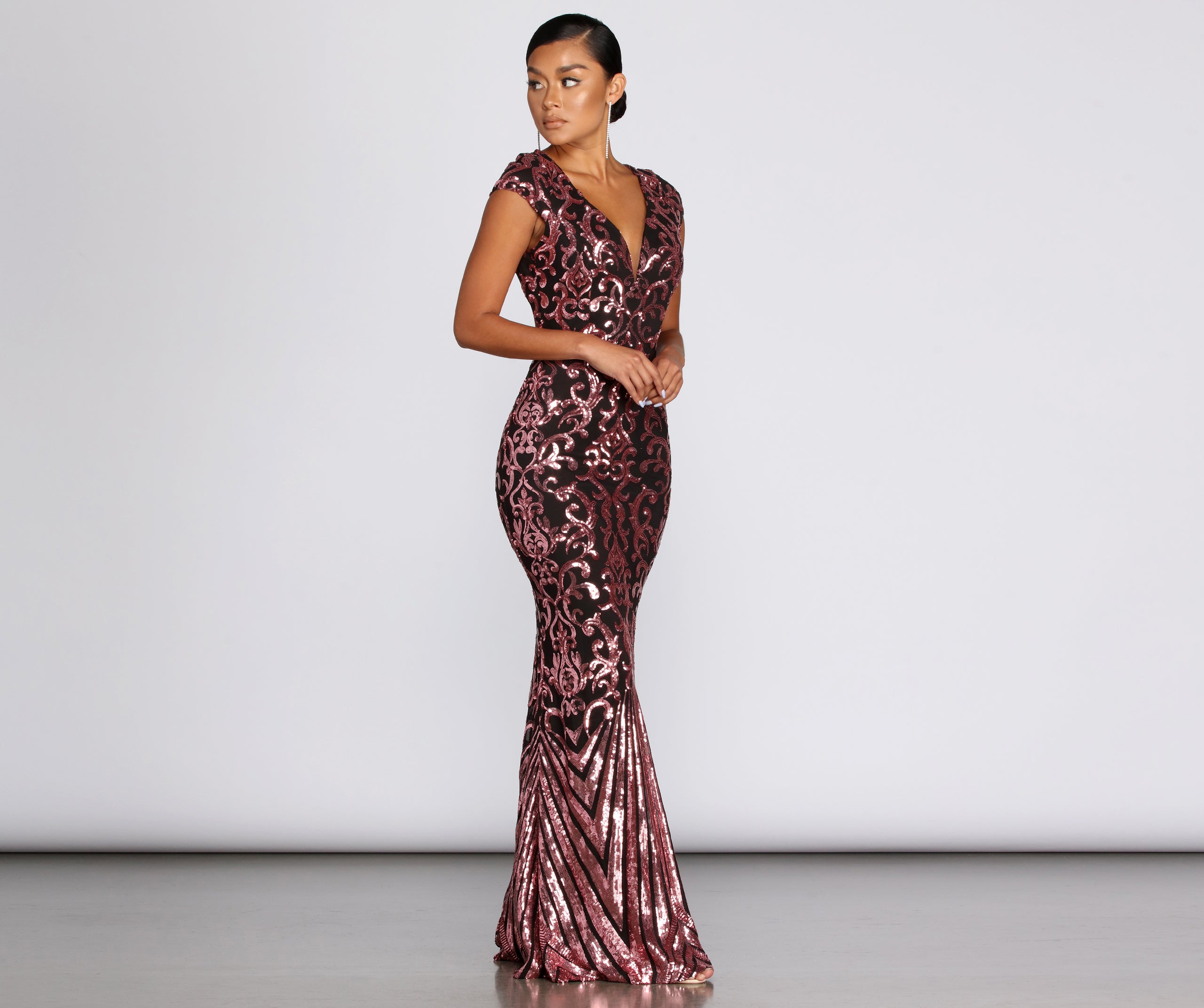 Elsie Formal Open Back Sequin Dress