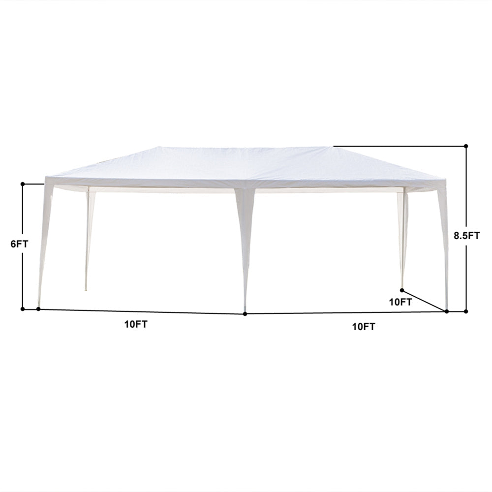 Canopy Party Tent for Outside, 10' x 20' Patio Gazebo Waterproof Tent with 4 Side Walls, ZPL White Outdoor Wedding Tent