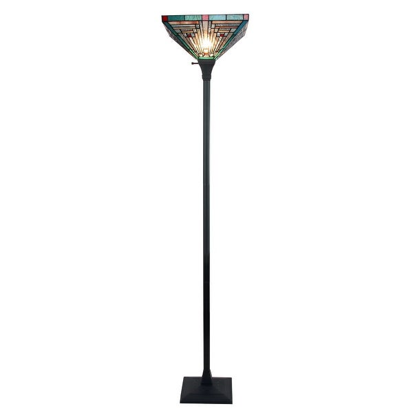 -Style Mission Design 1-light Blackish Bronze Floor Lamp
