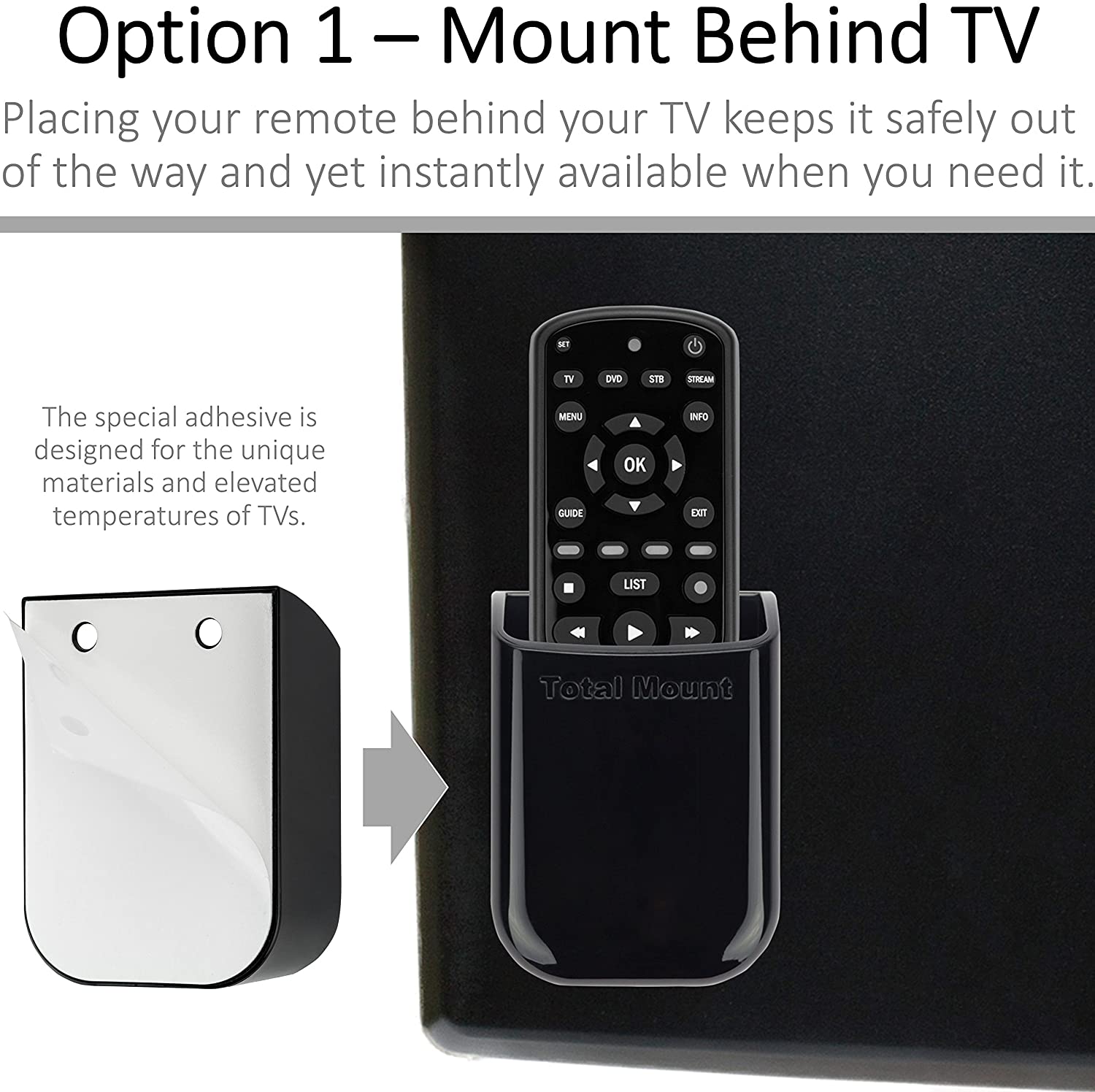 TotalMount Universal Remote Holders (Quantity 2 - One Remote per Holder)
